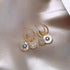 Classic Round Shell Flower Earrings Charm Jewelry ECJTX42 - Touchy Style