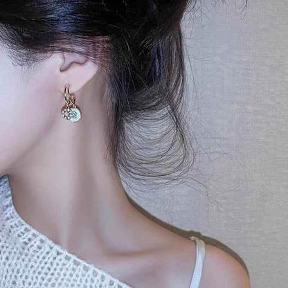 Classic Round Shell Flower Earrings Charm Jewelry ECJTX42 - Touchy Style