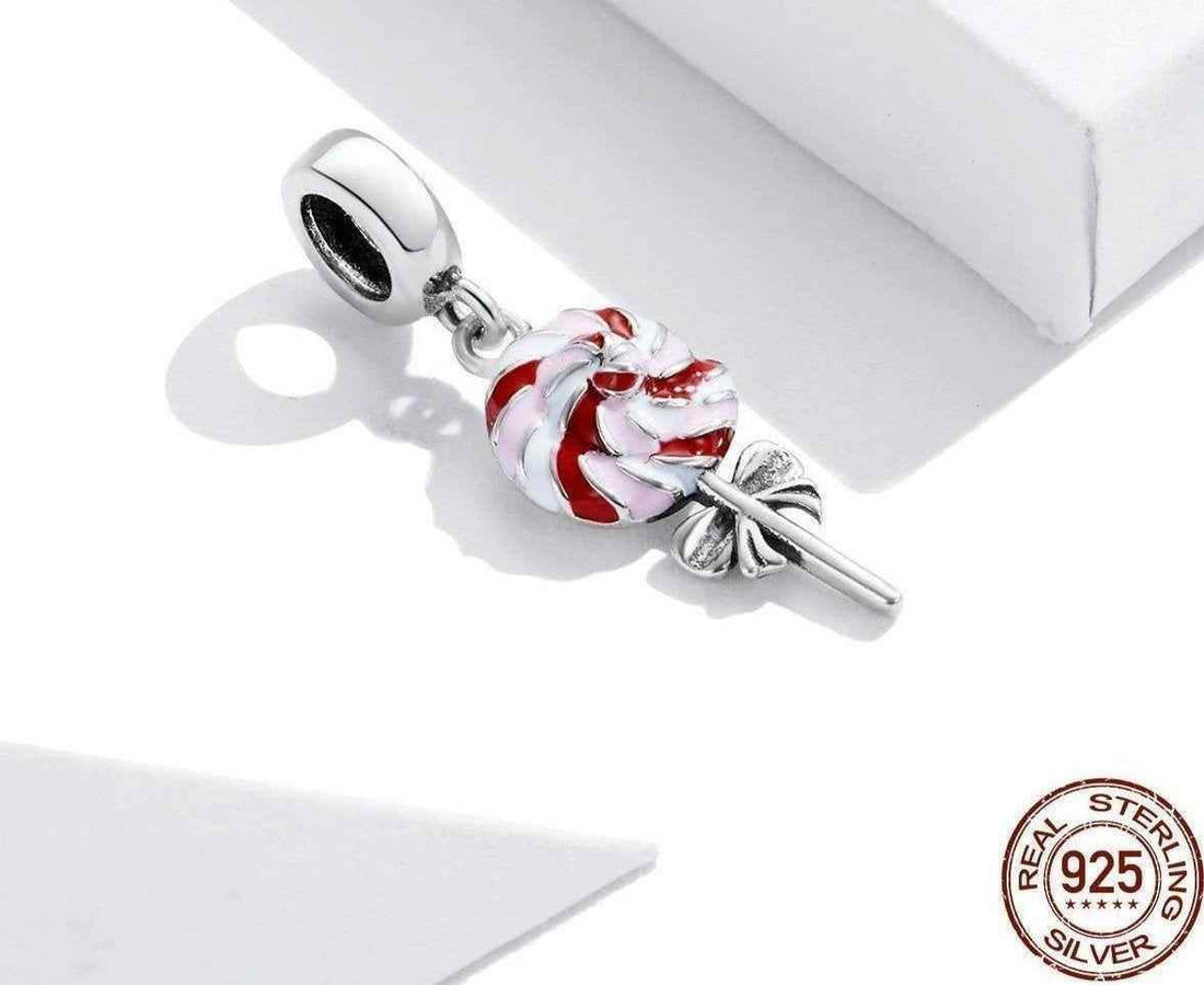 Colored Lollipop 925 Sterling Silver Pendant Charm Jewelry WOS38 Without Chain - Touchy Style