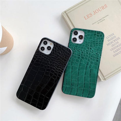 Crocodile Leather Cute Phone Cases For iPhone 11 12 Mini Pro XS MAX XR X 7 8 Plus SE 2020 - Touchy Style .