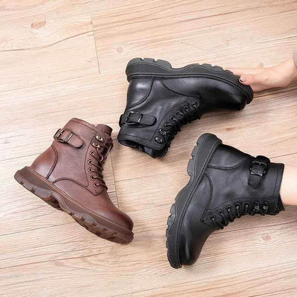 Cross Stroppy Ankle Vintage Punk Boots Flat Women&