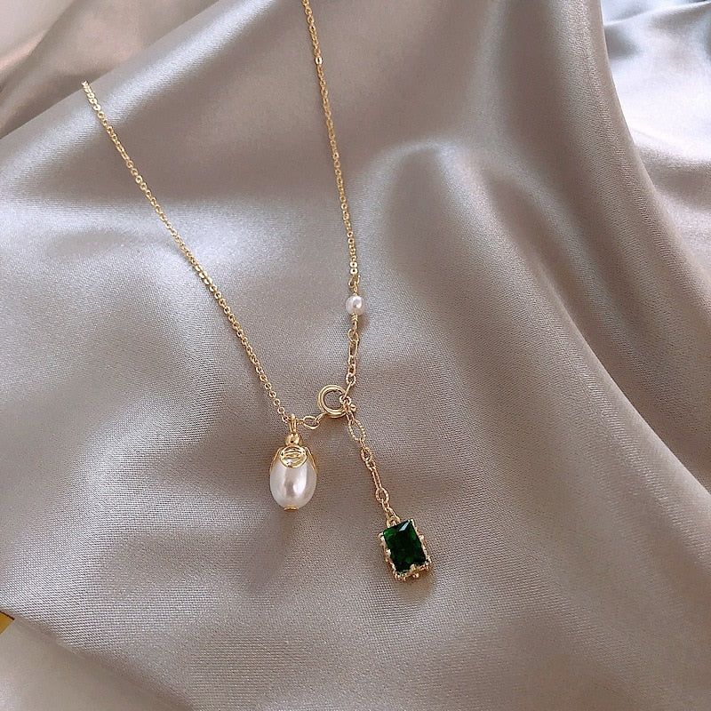 Crystal Baroque Pearl Short Necklaces Charm Jewelry XYS0155 - Touchy Style .