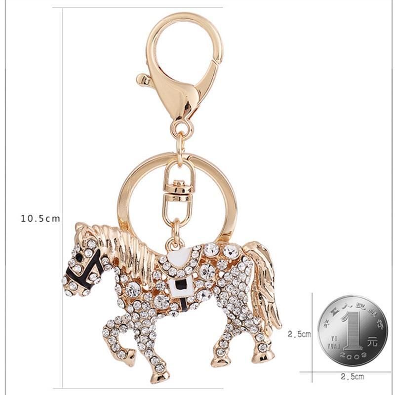 Crystal Rhinestone Horse Unique Keychains 