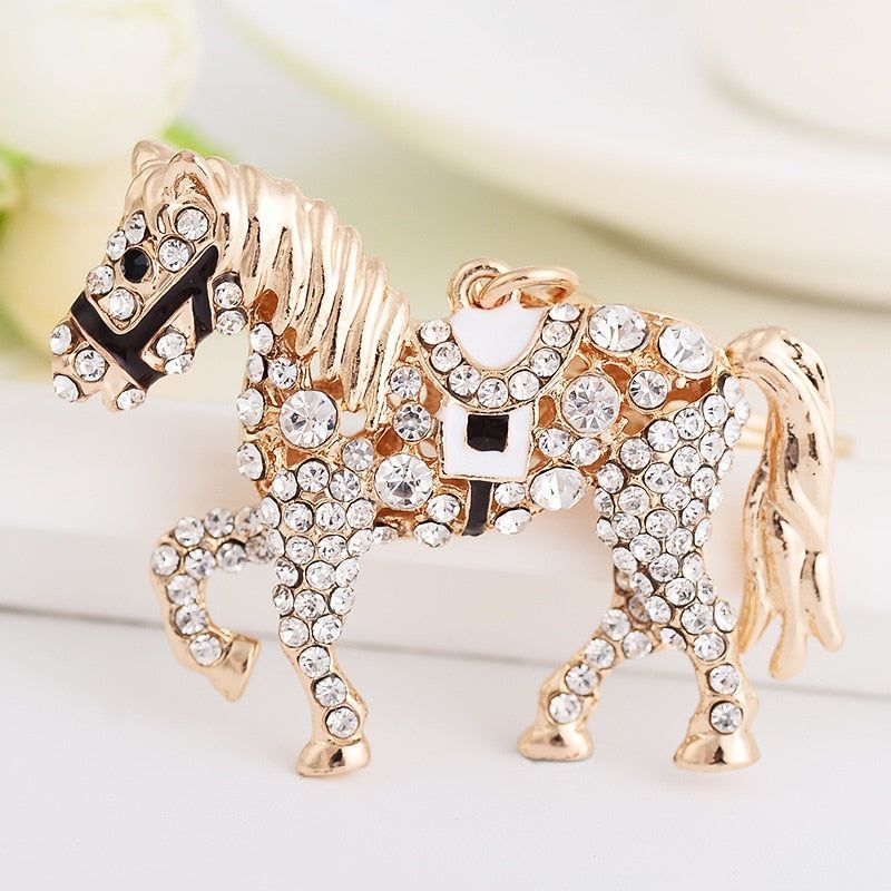 Crystal Rhinestone Horse Unique Keychains 