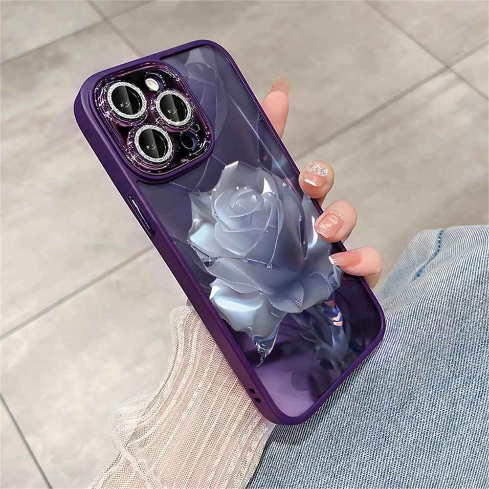 Crystal Rose Transparent Cute Phone Case for iPhone 11, 12, 13, 14 Pro Max, Plus, and Pro - Protective Cover - Touchy Style