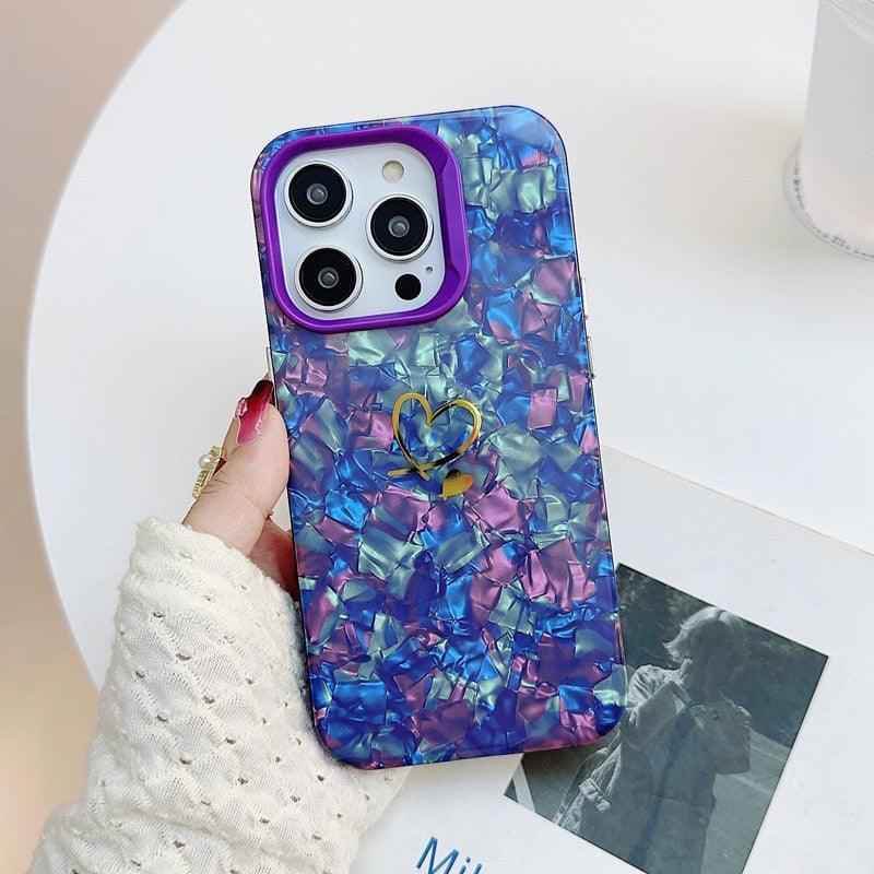 Cute Bling Heart Phone Case Cover for iPhone 11, 12, 13, 14 Pro Max, X, XR, XS Max - Touchy Style .