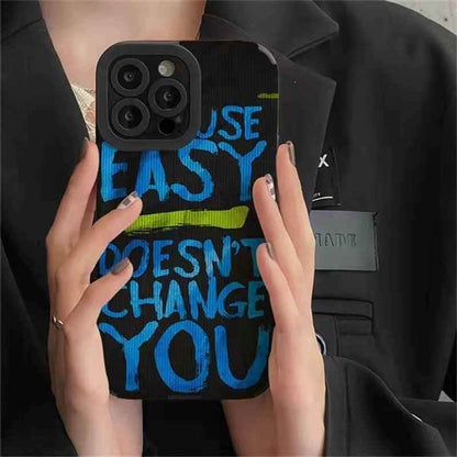 Cute Graffiti Blue Letter Phone Case for iPhone 11, 12, 13, 14 Pro Max, XR, Xs, 7, 8 Plus, SE, and 6 - Touchy Style .