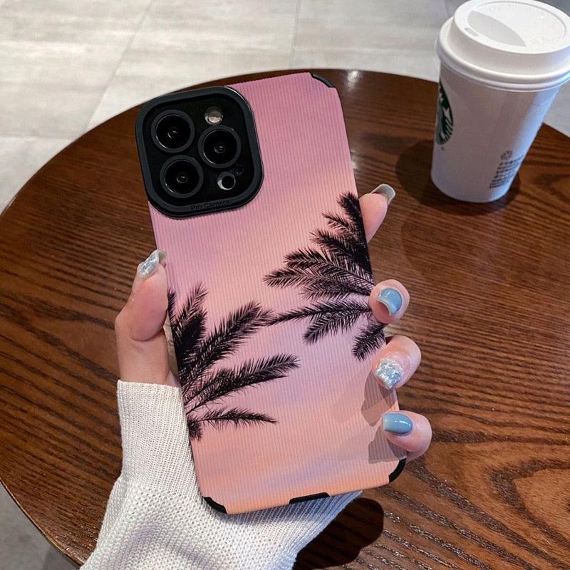 Cute Palm Tree Design Phone Case for iPhone 11, 12, 13, 14, Pro Max, X, XR, XS Max, 7, 8 Plus, and 14 Plus - Touchy Style .