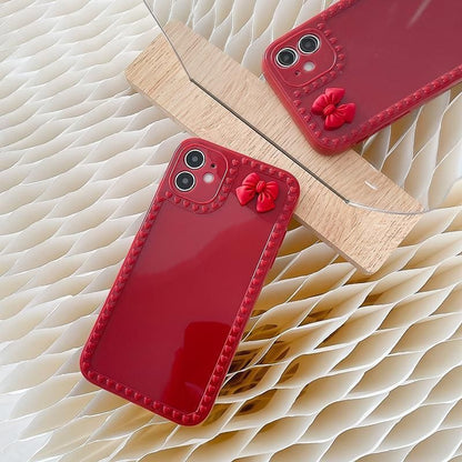 Cute Phone Cases For iPhone 12 11 Pro Max X XR XS Max 6 6s 7 8 Plus SE Red Bow - Touchy Style .