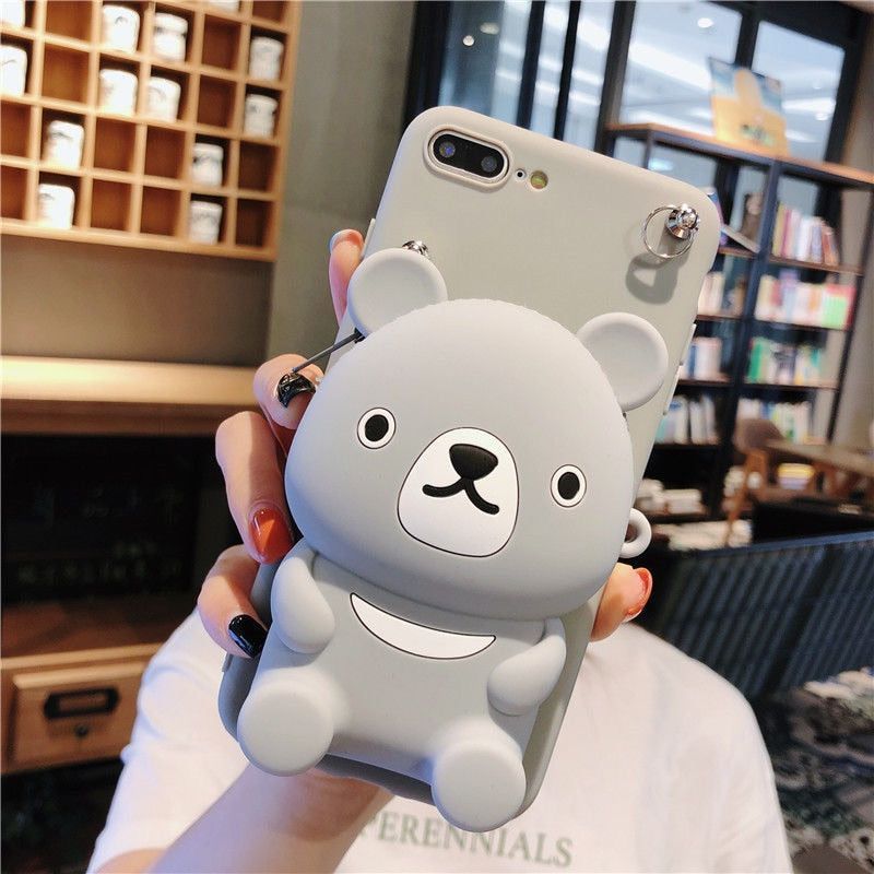 Cute Phone Cases For iPhone 12 12 Pro Max 6Plus 6s 7 8 Plus X XR XS MAX/11 Pro Max SE Carton 3D Funny Bear - Touchy Style .