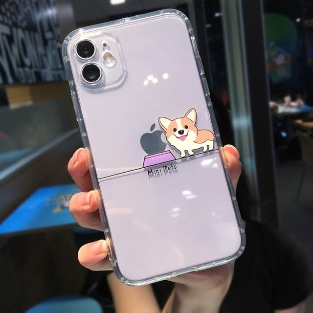 Cute Phone Cases For iPhone 13 11 Pro Max X XS XR 12 Mini Pro Max 7 8 Plus Clear Transparent Cartoon (B) - Touchy Style .
