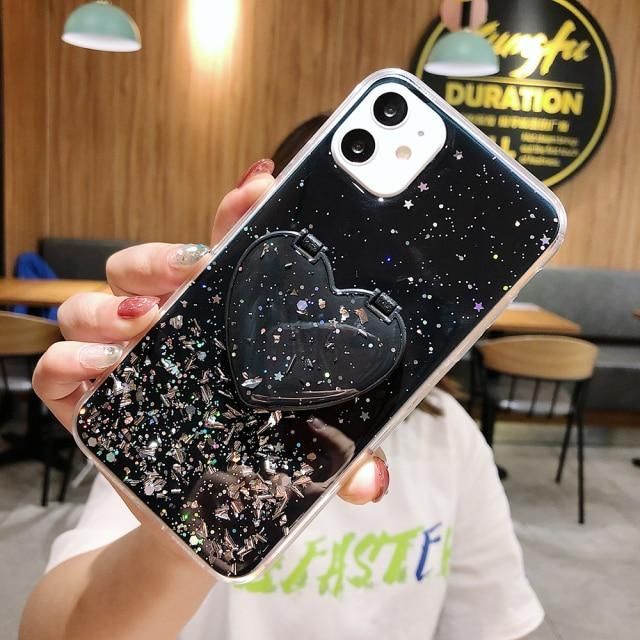 Cute Phone Cases For iPhone 13 12 11 Pro Max XR X XS Max 7 8 Plus Make-up Mirror Heart Pattern - Touchy Style .