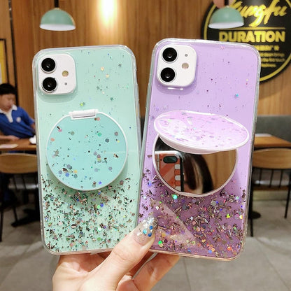 Cute Phone Cases For iPhone 13 12 11 Pro Max XR X XS Max 7 8 Plus Make-up Mirror Round Pattern - Touchy Style .