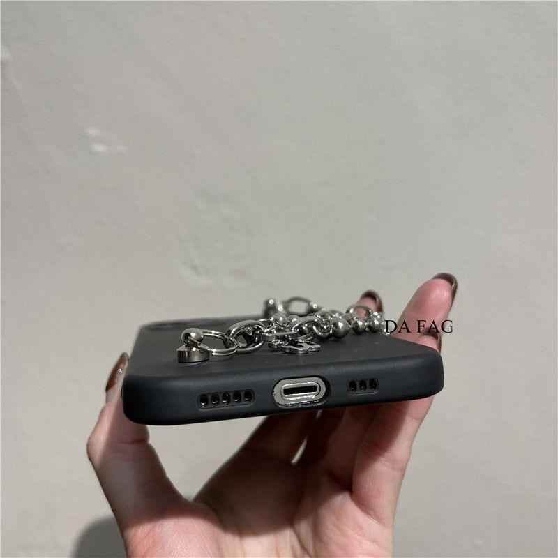 Cute Phone Cases For iPhone 14 13 11 12 Pro Max X XR XS Max 7 8 Plus Luxury Butterfly Chain Bumper Silicone Black Back Cover - Touchy Style
