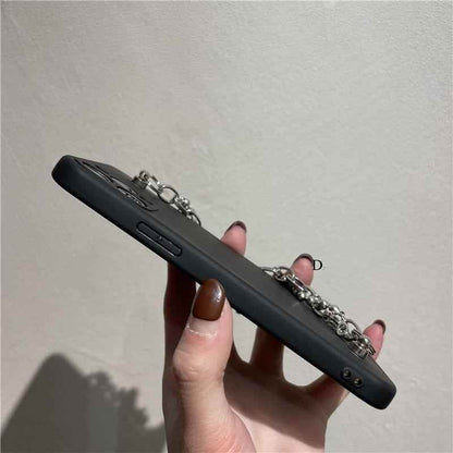 Cute Phone Cases For iPhone 14 13 11 12 Pro Max X XR XS Max 7 8 Plus Luxury Butterfly Chain Bumper Silicone Black Back Cover - Touchy Style