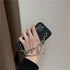 Cute Phone Cases For iPhone 14 13 11 12 Pro Max X XR XS Max 7 8 Plus Luxury Butterfly Chain Bumper Silicone Black Back Cover - Touchy Style