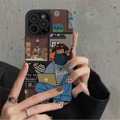 Cute Street Fashion Illustration Phone Case for iPhone 6, 7, 8, X, XR, 11, 12, 13, 14 Pro, XS Max, Mini Plus - Touchy Style .