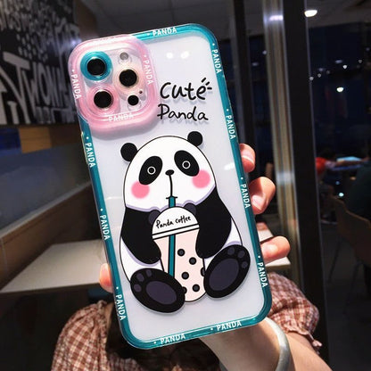 Cute Transparent Big Panda Phone Cases for iPhone 14, 13, 12, 11, Pro Max,  X, XS, XR, 7, 8 Plus, and SE 2020