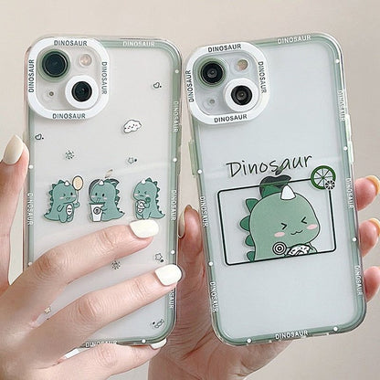 Dinosaur Cartoon Transparent Cute Phone Cases For Galaxy S22 S21 S20 S10 FE Plus Note 10 20 Ultra - Touchy Style .