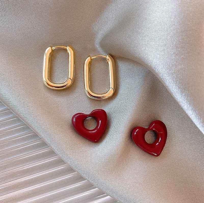Drop Earrings Charm Jewelry ECJTXY51 French Red Heart Accessories - Touchy Style