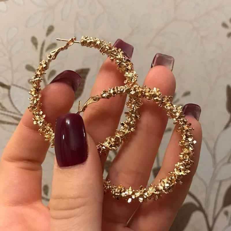 Earring Charm Jewelry 2021 Big Circle Round Hoop Earrings Statement Golden Punk Charm - Touchy Style