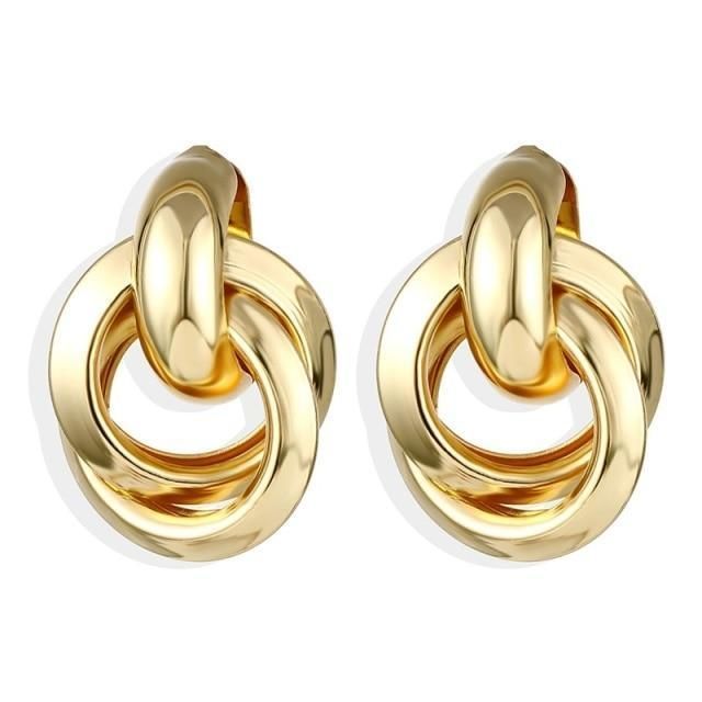 Earring Charm Jewelry 2021 Big Circle Round Hoop Earrings Statement Golden Punk Charm - Touchy Style .