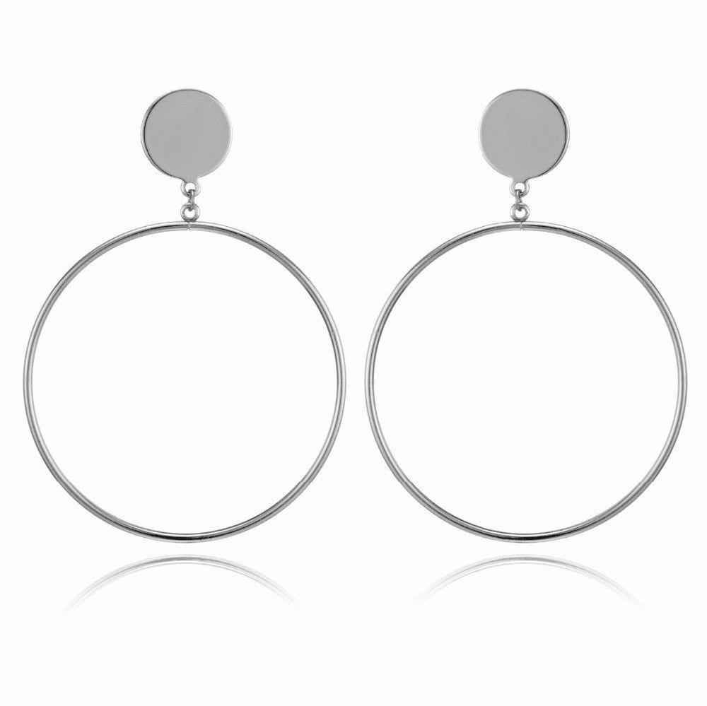 Earring Charm Jewelry 2021 Big Circle Round Hoop Earrings Statement Golden Punk Charm - Touchy Style .