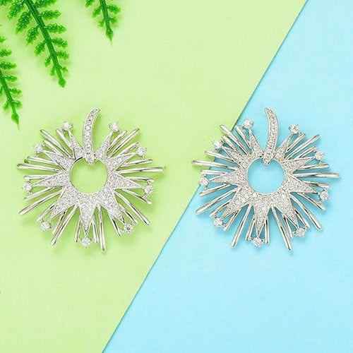 Earring Charm Jewelry 2021 Fireworks Flower Full Micro Paved Crystal Zircon Drop Earring Fashion - Touchy Style