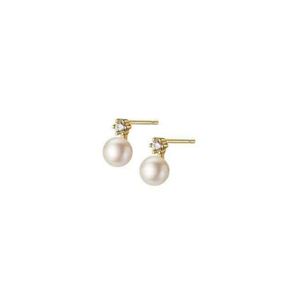 Earring Charm Jewelry Genuine 925 Sterling Silver Geometric Zircon Pearl Mini Small Stud Korean Style 2021 - Touchy Style