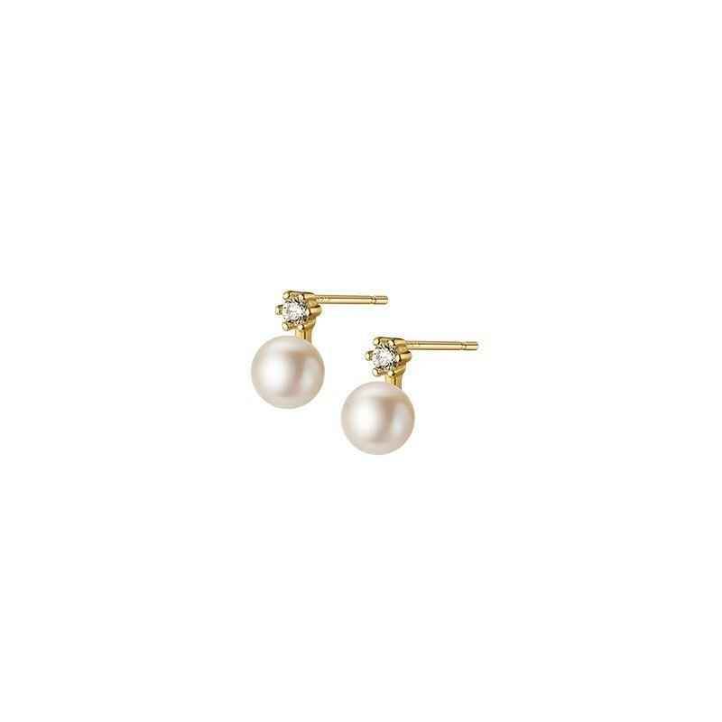 Earring Charm Jewelry Genuine 925 Sterling Silver Geometric Zircon Pearl Mini Small Stud Korean Style 2021 - Touchy Style
