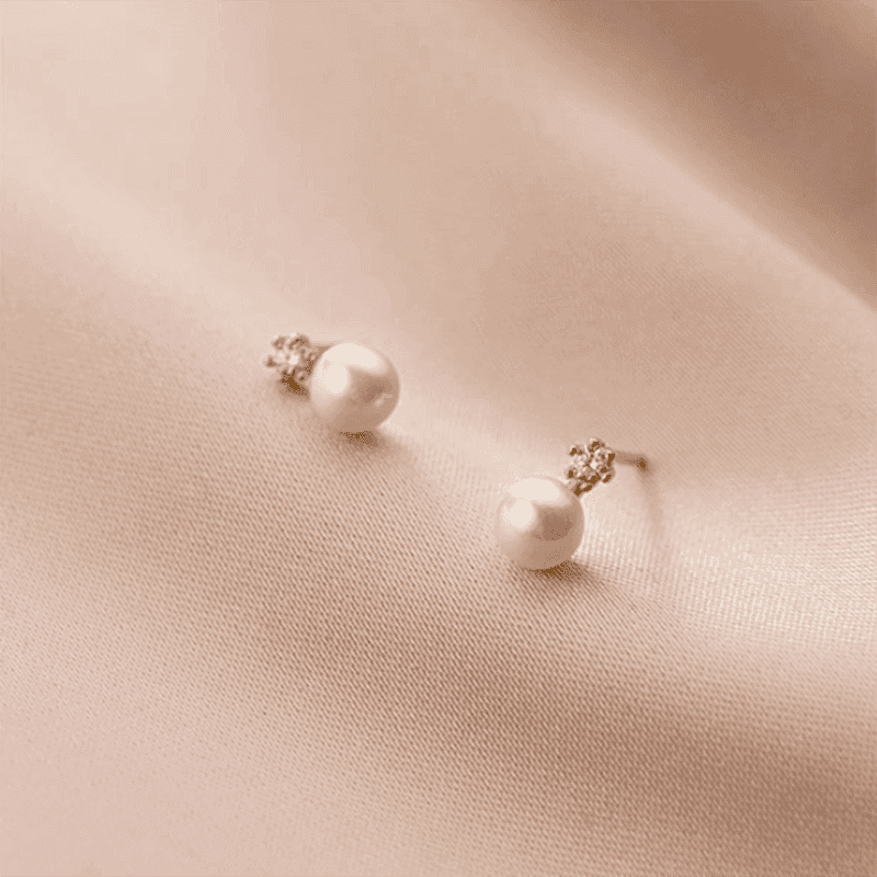 Earring Charm Jewelry Genuine 925 Sterling Silver Geometric Zircon Pearl Mini Small Stud Korean Style 2021 - Touchy Style .