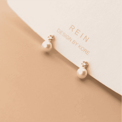 Earring Charm Jewelry Genuine 925 Sterling Silver Geometric Zircon Pearl Mini Small Stud Korean Style 2021 - Touchy Style .