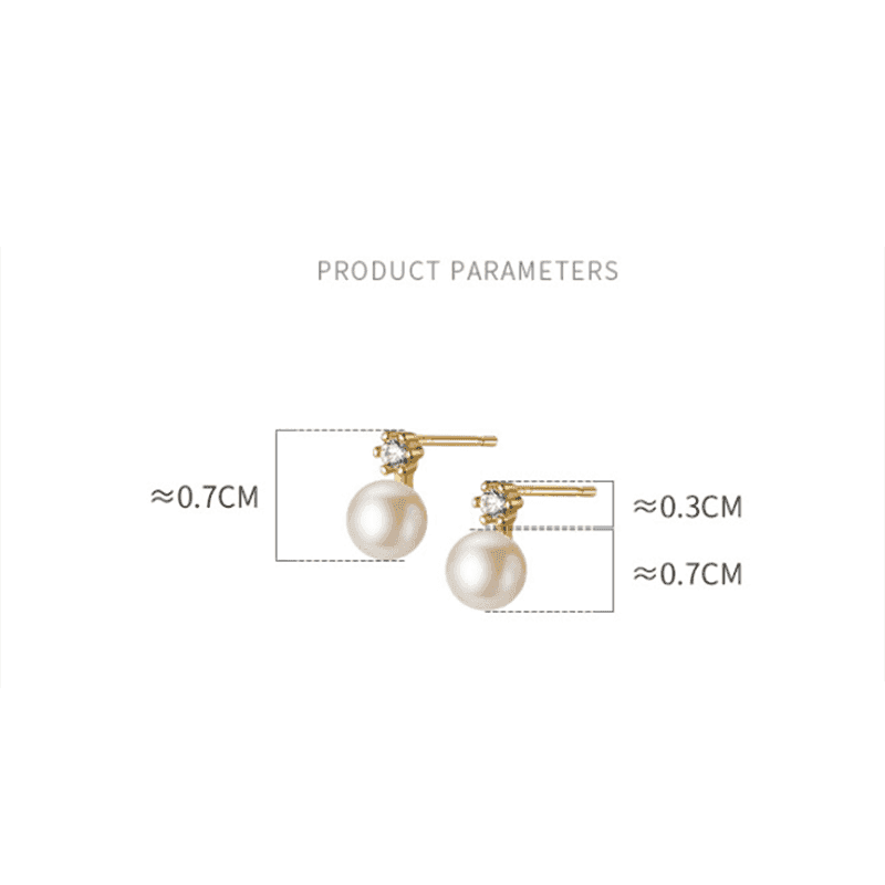 Earring Charm Jewelry Genuine 925 Sterling Silver Geometric Zircon Pearl Mini Small Stud Korean Style 2021 - Touchy Style