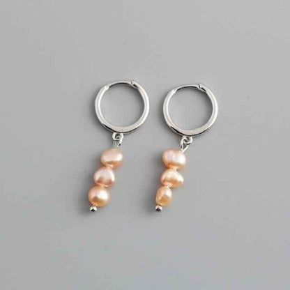 Earring Charm Jewelry Genuine 925 Sterling Silver Natural Freshwater Baroque Pearl Earrings 2021 - Touchy Style .