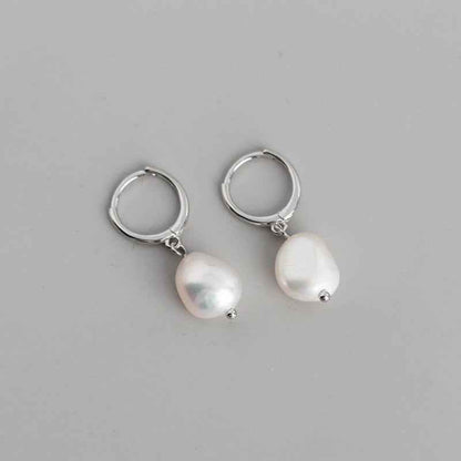 Earring Charm Jewelry Genuine 925 Sterling Silver Natural Freshwater Baroque Pearl Earrings 2021 - Touchy Style