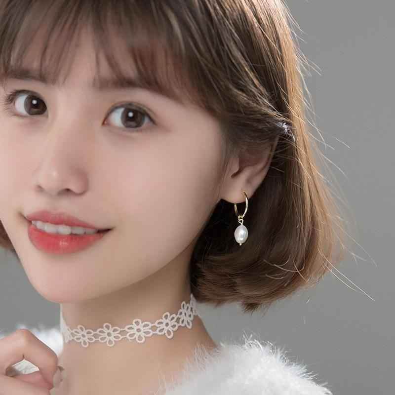 Earring Charm Jewelry Genuine 925 Sterling Silver Natural Freshwater Baroque Pearl Earrings 2021 - Touchy Style