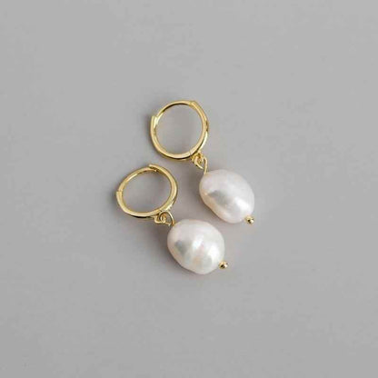 Earring Charm Jewelry Genuine 925 Sterling Silver Natural Freshwater Baroque Pearl Earrings 2021 - Touchy Style