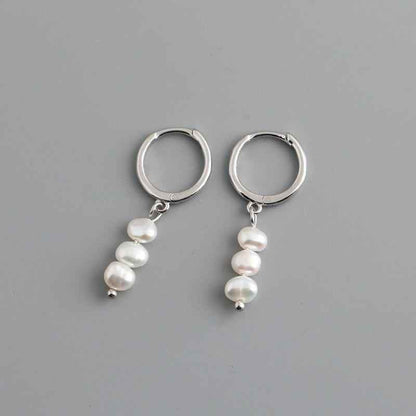 Earring Charm Jewelry Genuine 925 Sterling Silver Natural Freshwater Baroque Pearl Earrings 2021 - Touchy Style