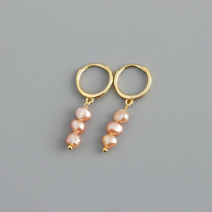 Earring Charm Jewelry Genuine 925 Sterling Silver Natural Freshwater Baroque Pearl Earrings 2021 - Touchy Style .