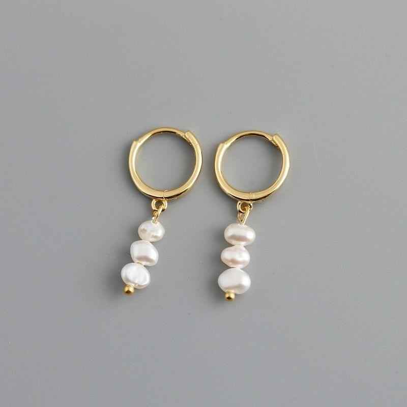 Earring Charm Jewelry Genuine 925 Sterling Silver Natural Freshwater Baroque Pearl Earrings 2021 - Touchy Style .