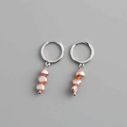 Earring Charm Jewelry Genuine 925 Sterling Silver Natural Freshwater Baroque Pearl Earrings 2021 - Touchy Style
