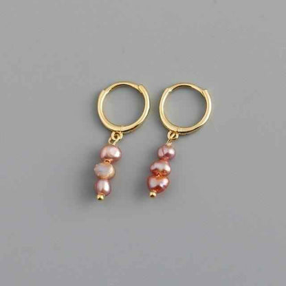 Earring Charm Jewelry Genuine 925 Sterling Silver Natural Freshwater Baroque Pearl Earrings 2021 - Touchy Style .