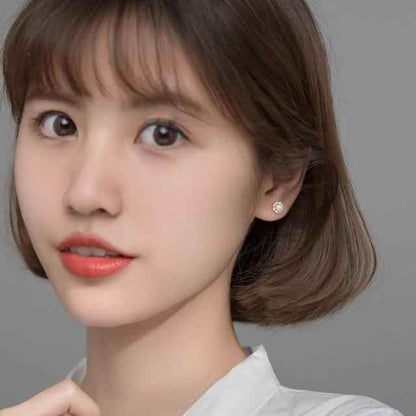 Earring Charm Jewelry Real 925 Sterling Silver Zircon Round Pearl Korean Chic Fashion Trendy 2021 - Touchy Style