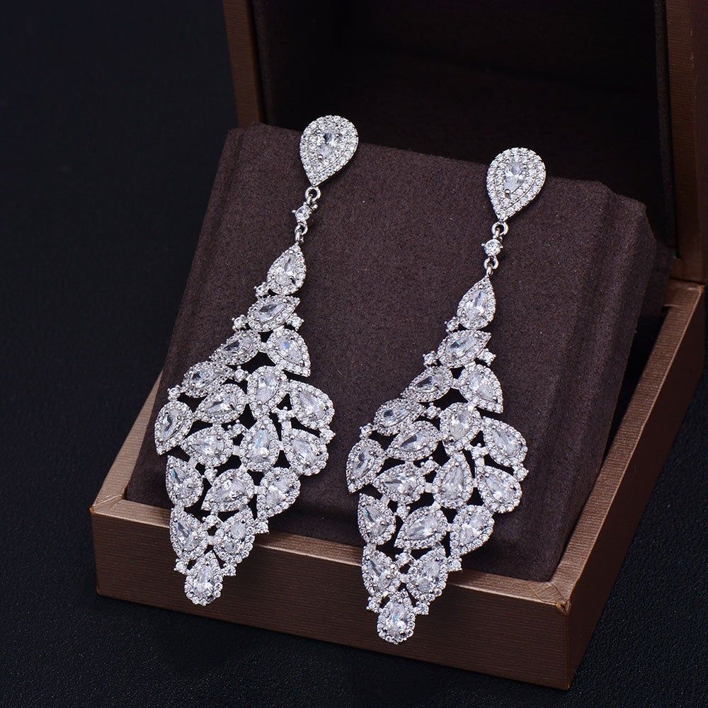 Earrings Charm Jewelry Big Long Austrian Crystal G477 - Touchy Style .