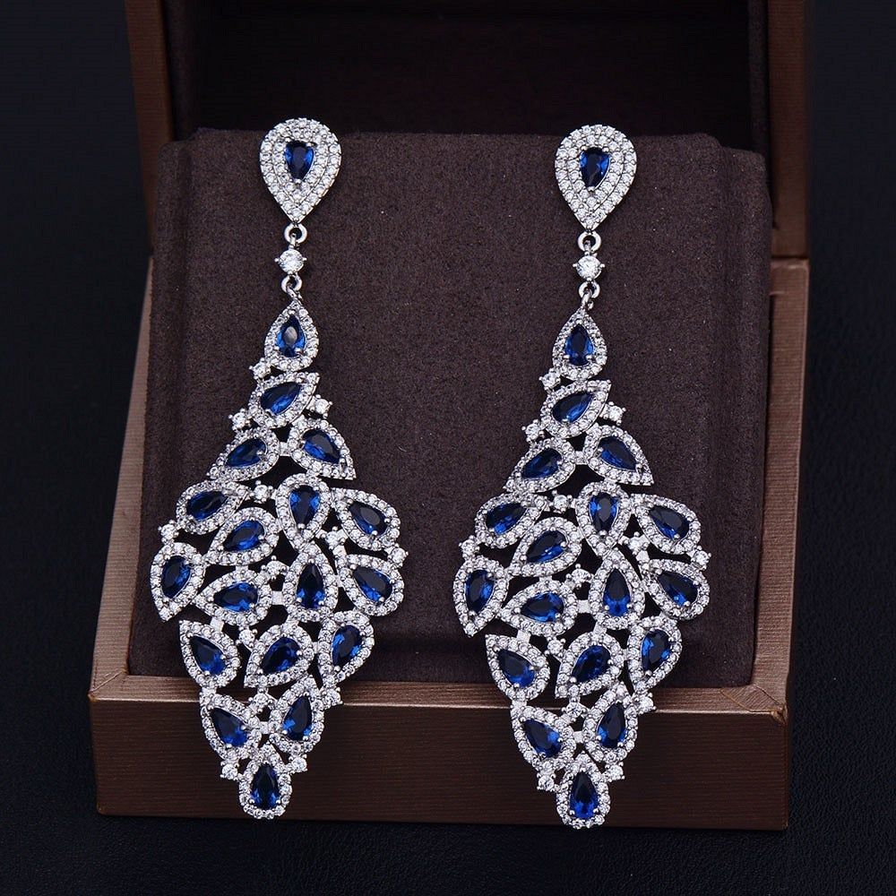 Earrings Charm Jewelry Big Long Austrian Crystal G477 - Touchy Style .