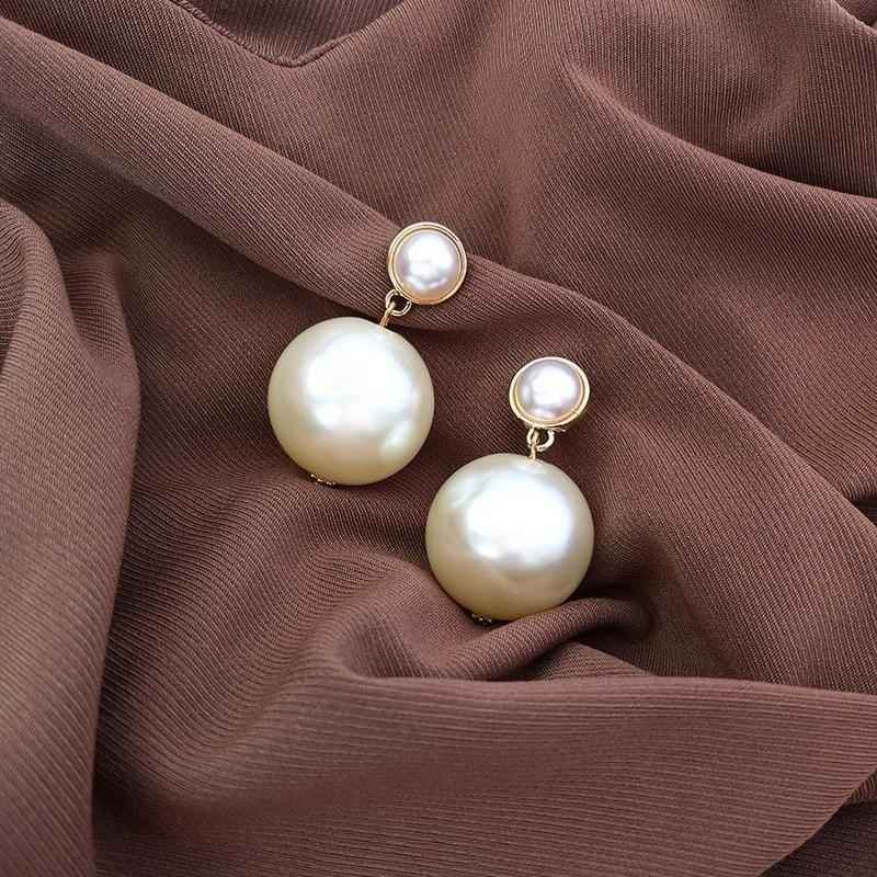 Earrings Charm Jewelry Big Pearl Korean Style 