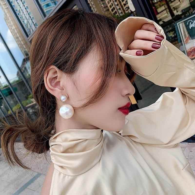 Earrings Charm Jewelry Big Pearl Korean Style 