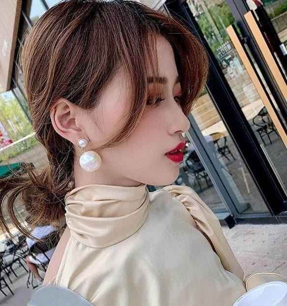 Earrings Charm Jewelry Big Pearl Korean Style 