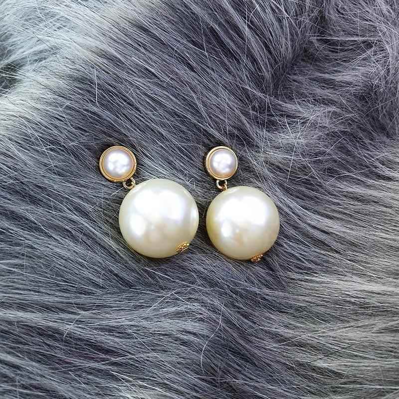 Earrings Charm Jewelry Big Pearl Korean Style 
