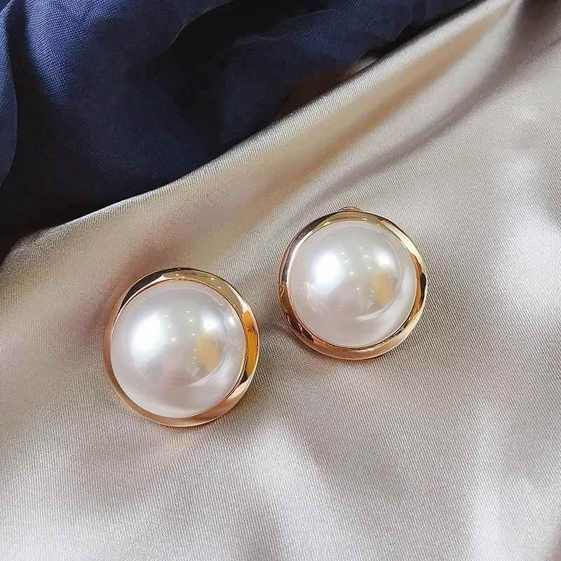 Earrings Charm Jewelry Big Round Simulated Pearl 